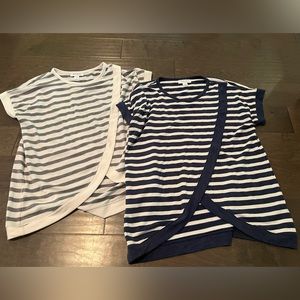 Motherhood Maternity Striped Nursing Shirt Bundle